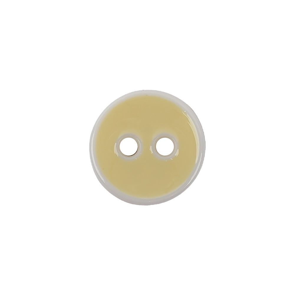 Italian Sunny Side Up and White Two Hole Plastic Button - 24L/15mm