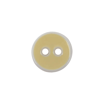 Italian Sunny Side Up and White Two Hole Plastic Button - 24L/15mm