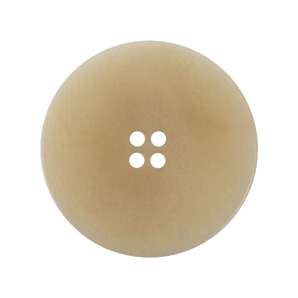 Natural Four Hole Low Convex Plastic Coat Button - 44L/28mm Detail