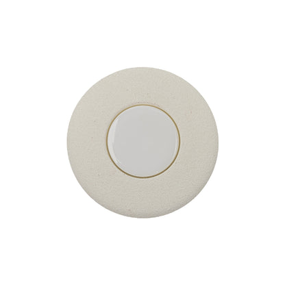 Italian Milk White Circle in a Circle Plastic Coat Button - 36L/23mm