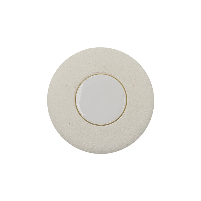 Italian Milk White Circle in a Circle Plastic Coat Button - 36L/23mm