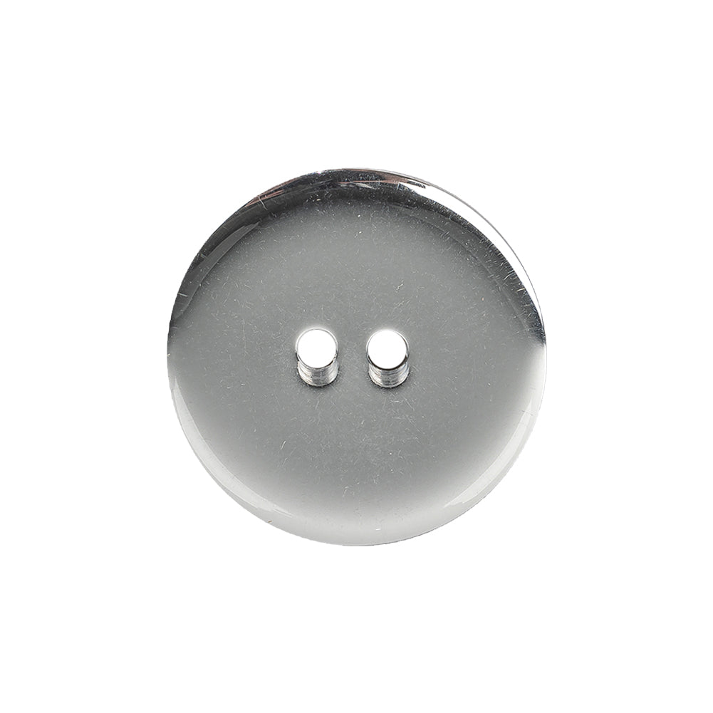 Silver Mirror Backed Two Hole Smooth Top Button - 36L/23mm