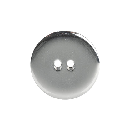 Silver Mirror Backed Two Hole Smooth Top Button - 36L/23mm