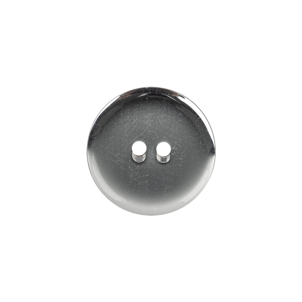 Silver Mirror Backed Two Hole Smooth Top Button - 28L/18mm