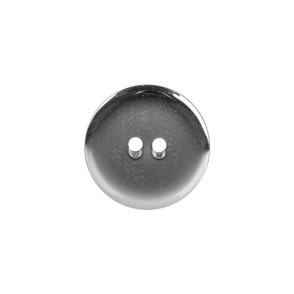Silver Mirror Backed Two Hole Smooth Top Button - 28L/18mm