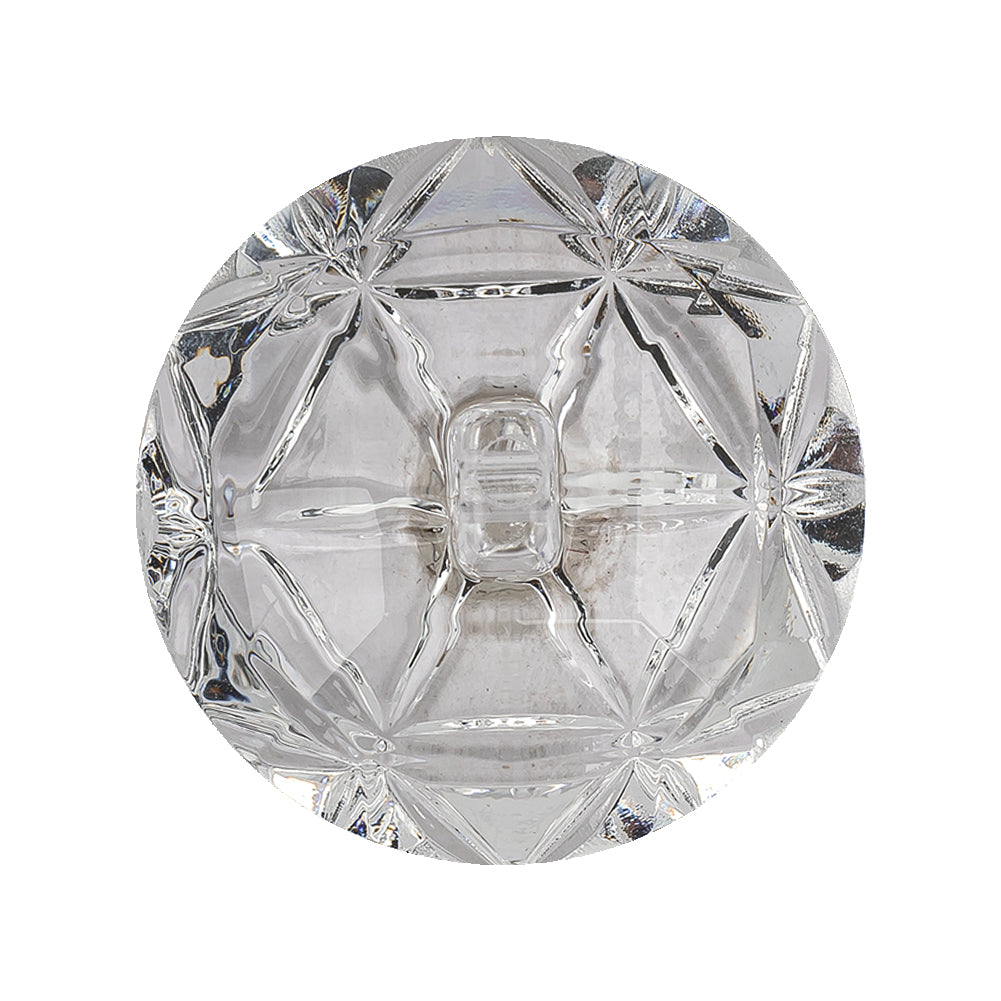 Italian Transparent Geometric Shank Back Dome Shaped Plastic Button - 44L/28mm Detail