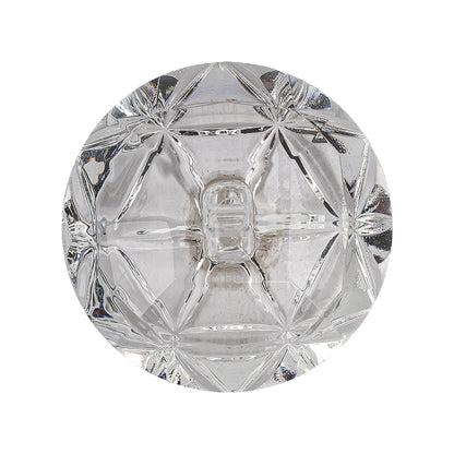 Italian Transparent Geometric Shank Back Dome Shaped Plastic Button - 44L/28mm Detail