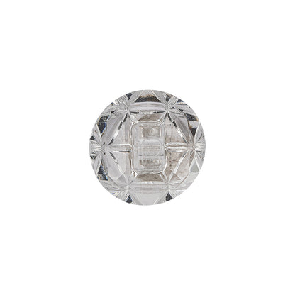 Italian Transparent Geometric Shank Back Dome Shaped Plastic Button - 24L/15mm Detail