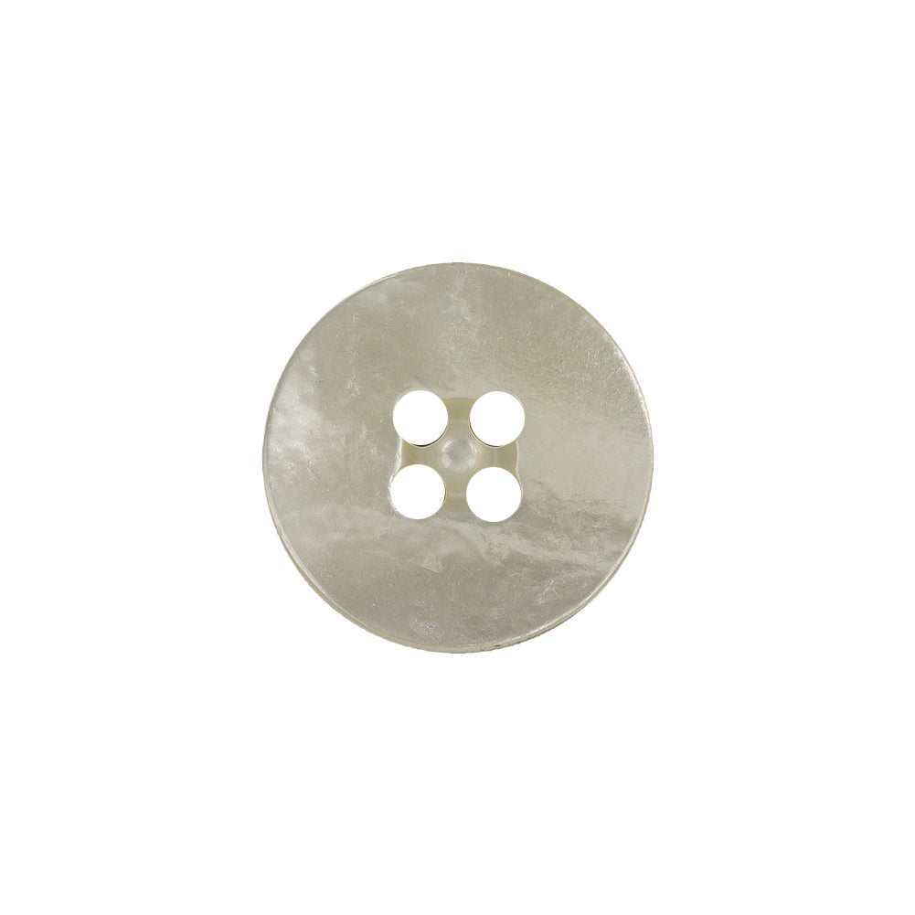 Ivory Iridescent Four Hole Smooth Top Plastic Button - 28L/18mm