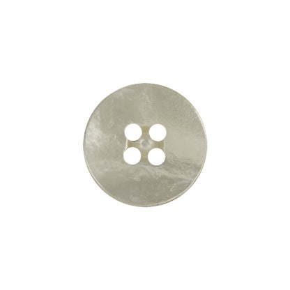 Ivory Iridescent Four Hole Smooth Top Plastic Button - 28L/18mm
