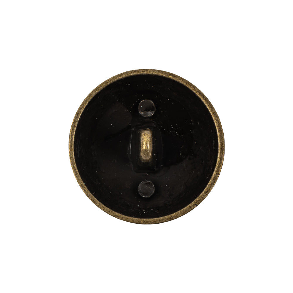 Bronze Floral Classical Dome Shaped Metal Coat Button - 36L/23mm Detail