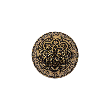 Gold Floral Classical Dome Shaped Metal Coat Button - 28L/18mm