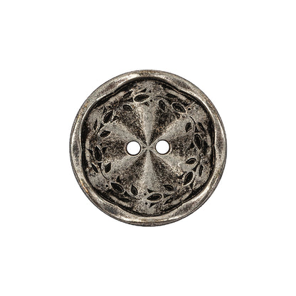 Italian Silver Floral Metal Button - 36L/23mm