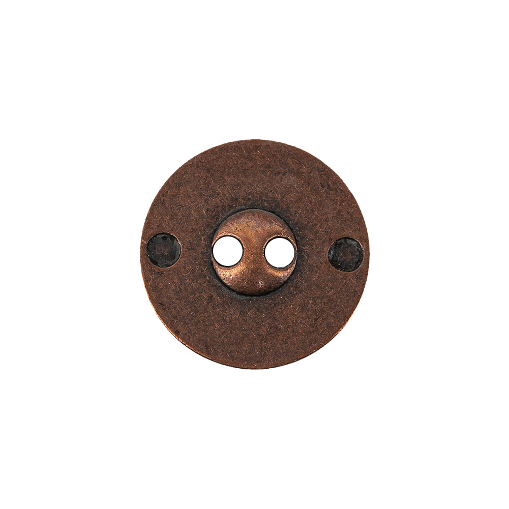 Italian Copper Floral Metal Button - 30L/19mm Detail