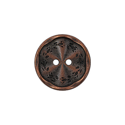 Italian Copper Floral Metal Button - 30L/19mm