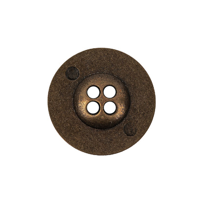 Italian Bronze Floral Metal Button - 36L/23mm Detail