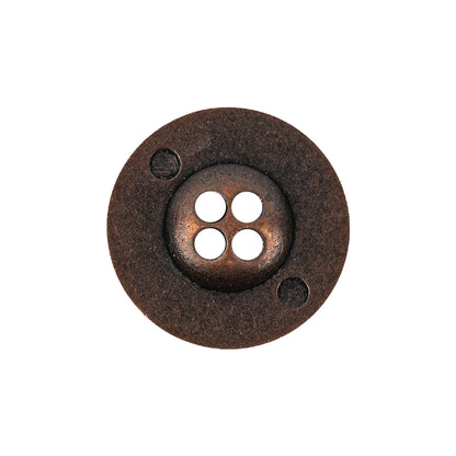 Italian Copper Floral Metal Button - 36L/23mm Detail