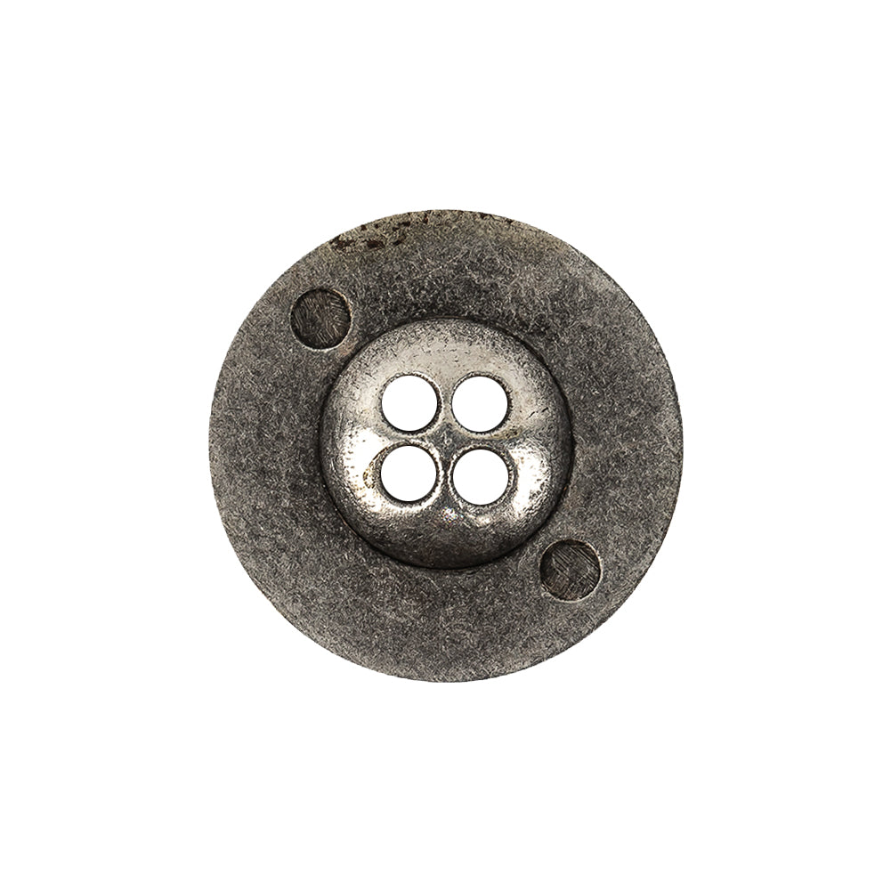 Italian Silver Floral Metal Button - 36L/23mm Detail
