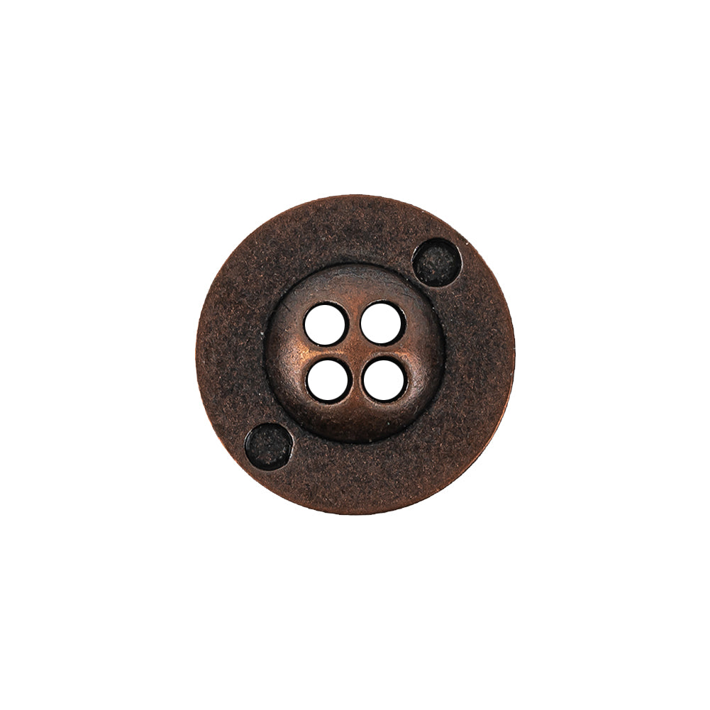 Italian Copper Floral Metal Button - 30L/19mm Detail