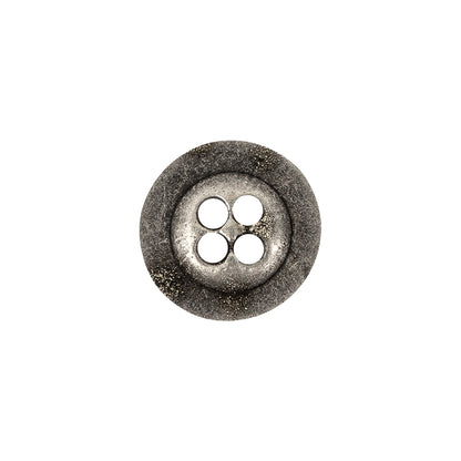 Italian Silver Floral Metal Button - 24L/15mm Detail