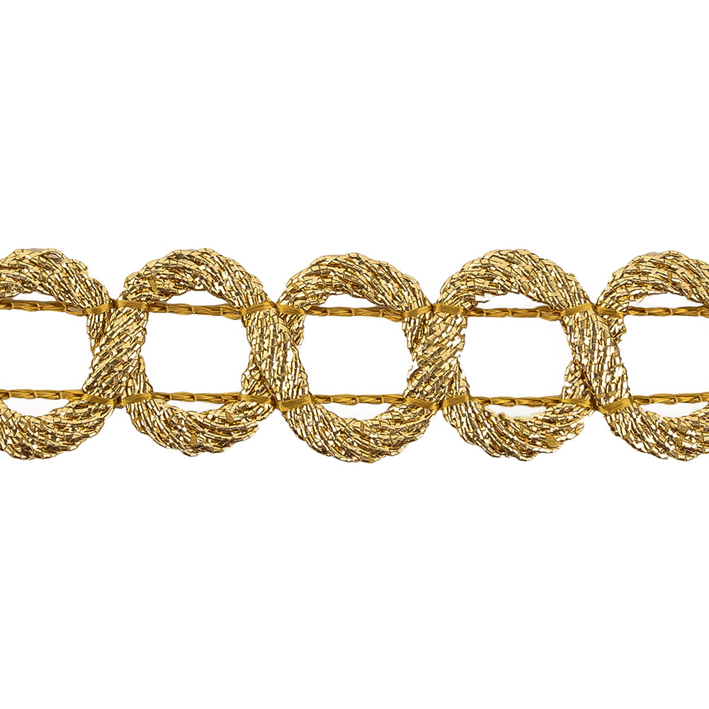 Gold Lurex Loop de Loop Metallic Trimming - 1" Detail