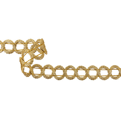 Gold Lurex Loop de Loop Metallic Trimming - 1"