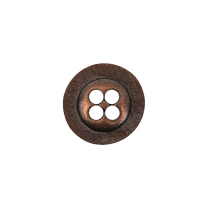 Italian Copper Floral Metal Button - 24L/15mm Detail