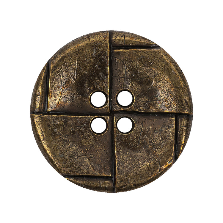 template--25130090922057__main-Italian Antique Brass Embossed Four Hole Saucer Button - 44L/28mm