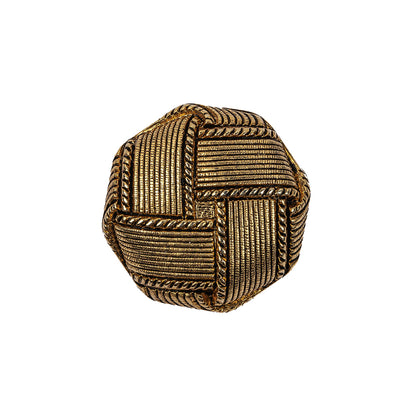 Italian Matte Gold Plated Faux Woven Shank Back Button - 36L/23mm