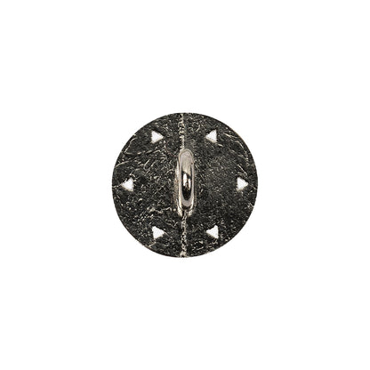 Italian Nickel Floral Shank Back Button - 24L/15mm Detail