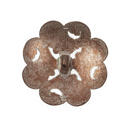 Italian Silver Copper Floral Shank Back Button - 44L/28mm Detail