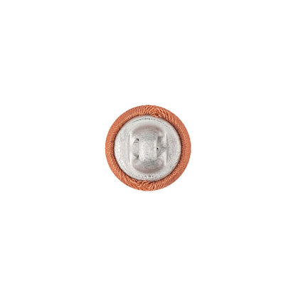 Faded Orange Fabric Covered Low Domed Shank Back Button - 18L/11.5mm Detail