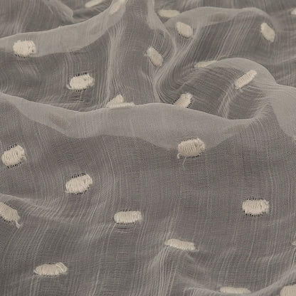 Famous Australian Designer Tofu Crinkled Silk Chiffon with Embroirdered Dots Detail