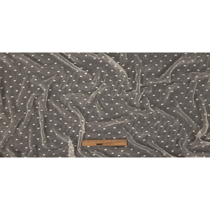 Famous Australian Designer Tofu Crinkled Silk Chiffon with Embroirdered Dots Full