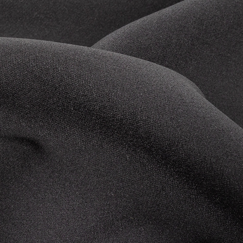 Black Stretch Polyester Woven Detail