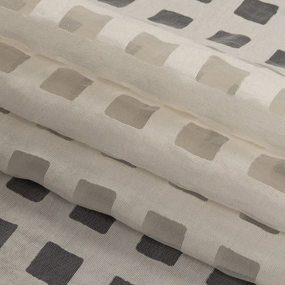 Milly Italian White Burnout Checkered Organza Folded