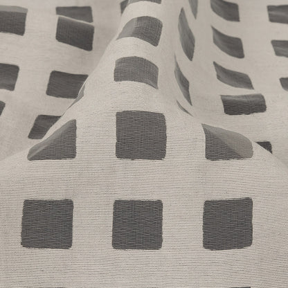 Milly Italian White Burnout Checkered Organza Detail