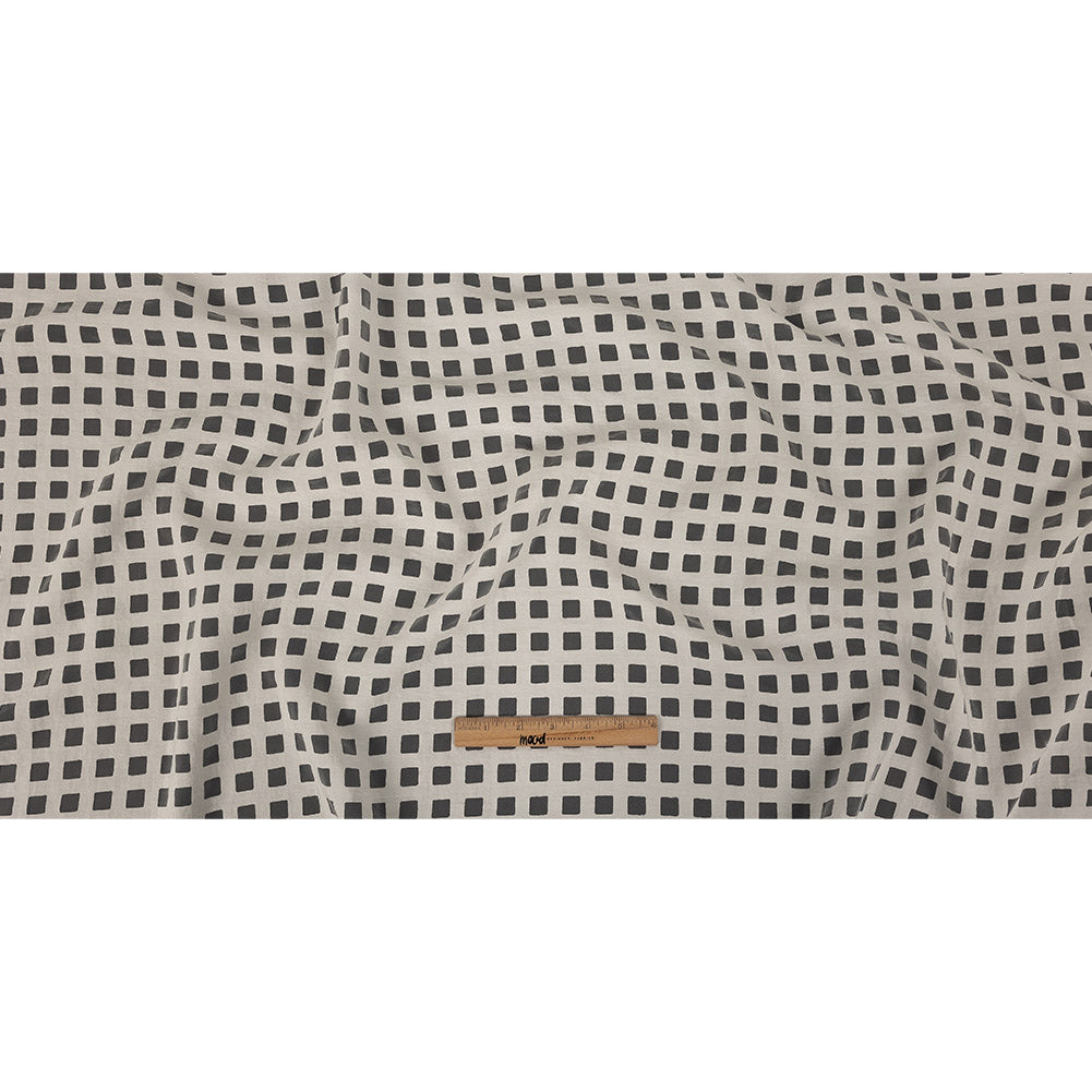 Milly Italian White Burnout Checkered Organza Full