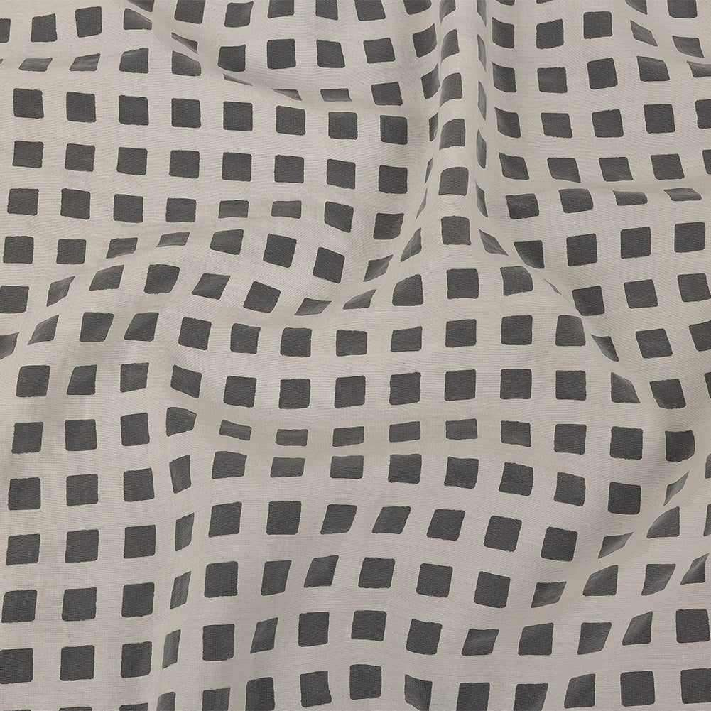 Milly Italian White Burnout Checkered Organza