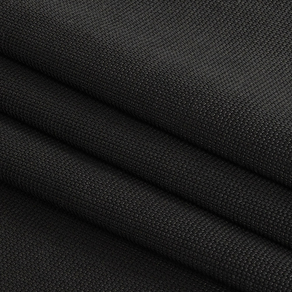 Sleek Stretch Ponte Knit - Black - Made in Italy Folded