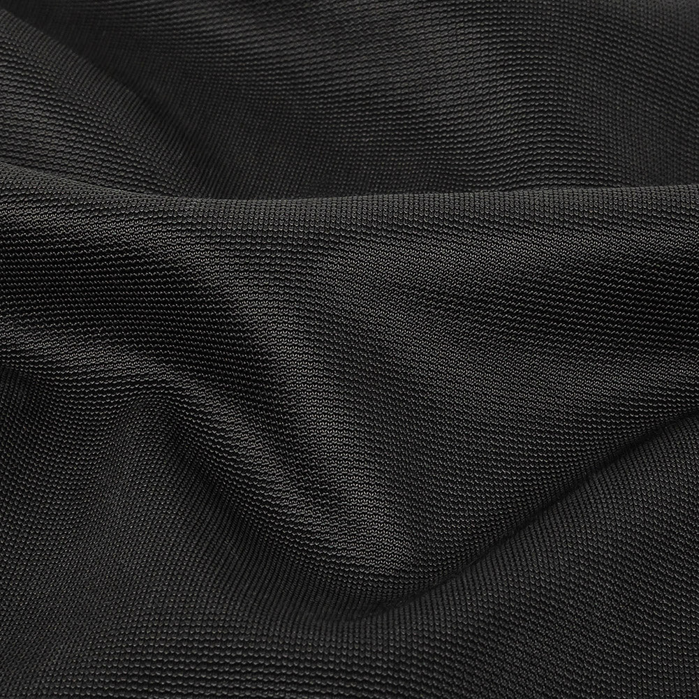 Sleek Stretch Ponte Knit - Black - Made in Italy Detail