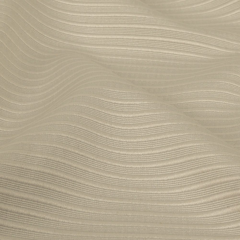 Beige Polyester Faille with Raised Ridges Detail