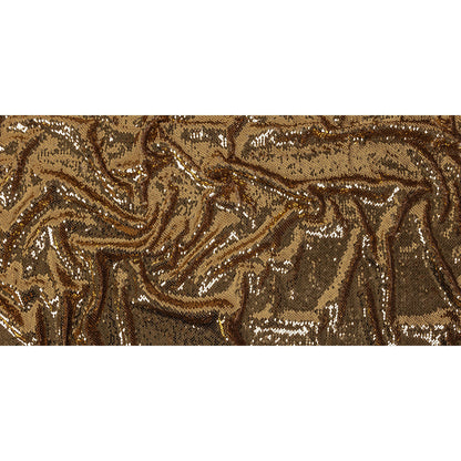 Milly Reflective Gold Paillette Sequins on Beige Stretch Jersey Full