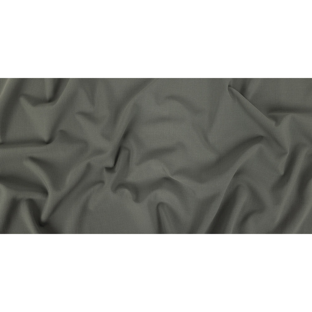 Gray Stretch Double Cloth Wool Crepe Folded