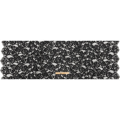 Floral Corded Lace with Scalloped Eyelash Edges by Oscar de la Renta - Black Full