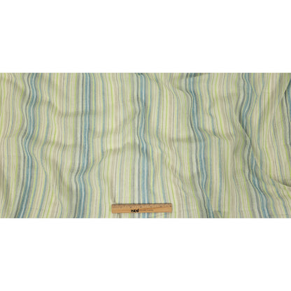 Blue, Lime and Gray Striped Cotton Gauze Full