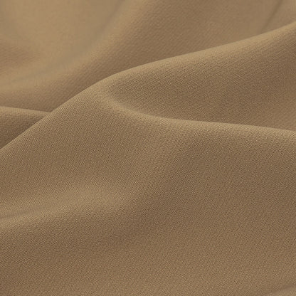 Italian Tan Stretch Creped Polyester Double Cloth Detail