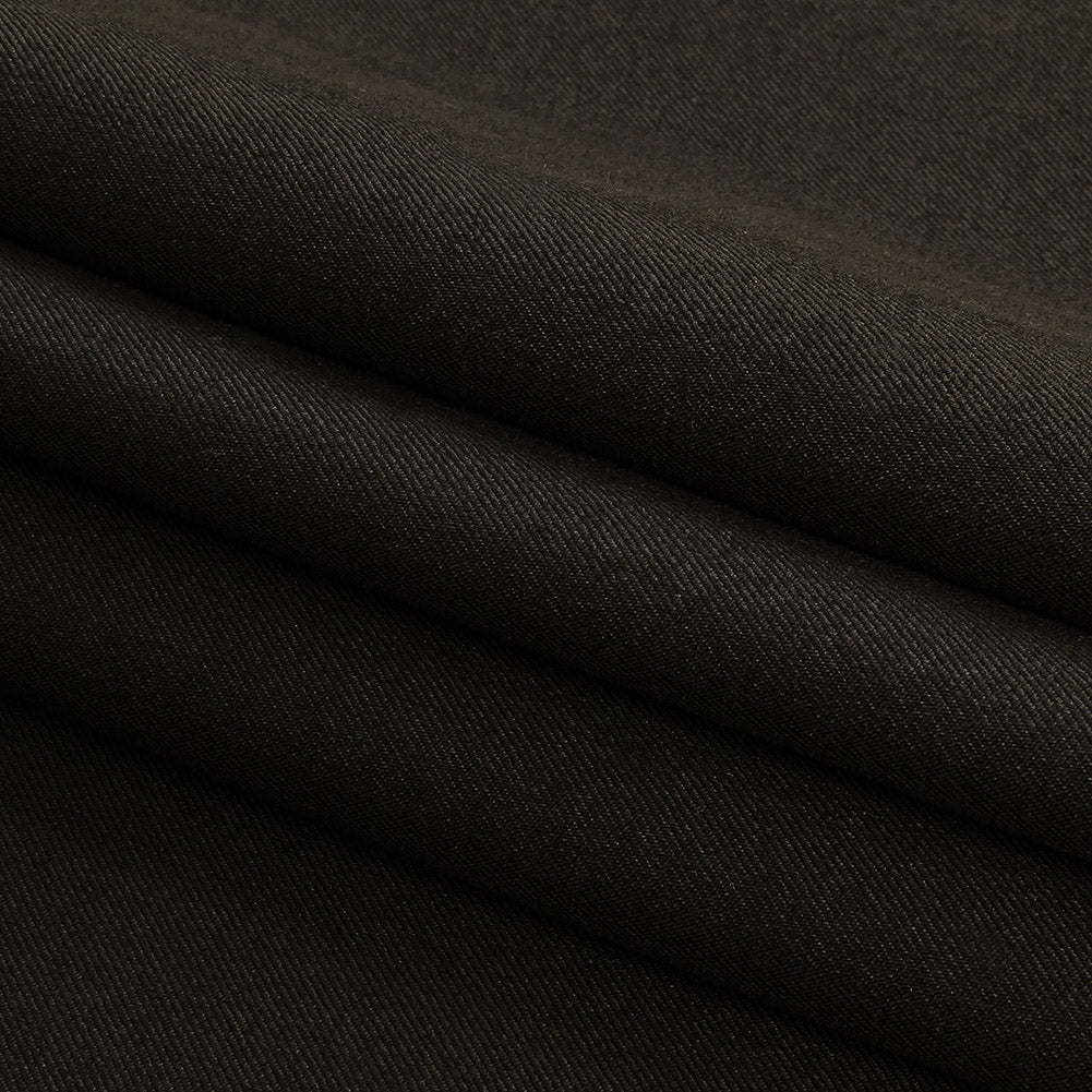 Black Stretch Polyester Twill Folded