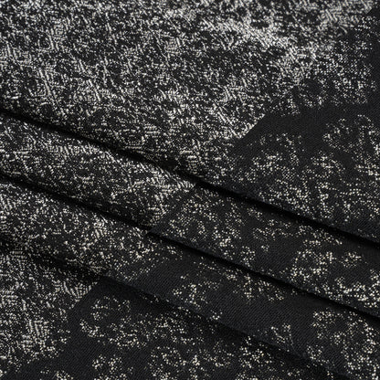 Italian Black and White Abstract Stretch Jacquard Folded