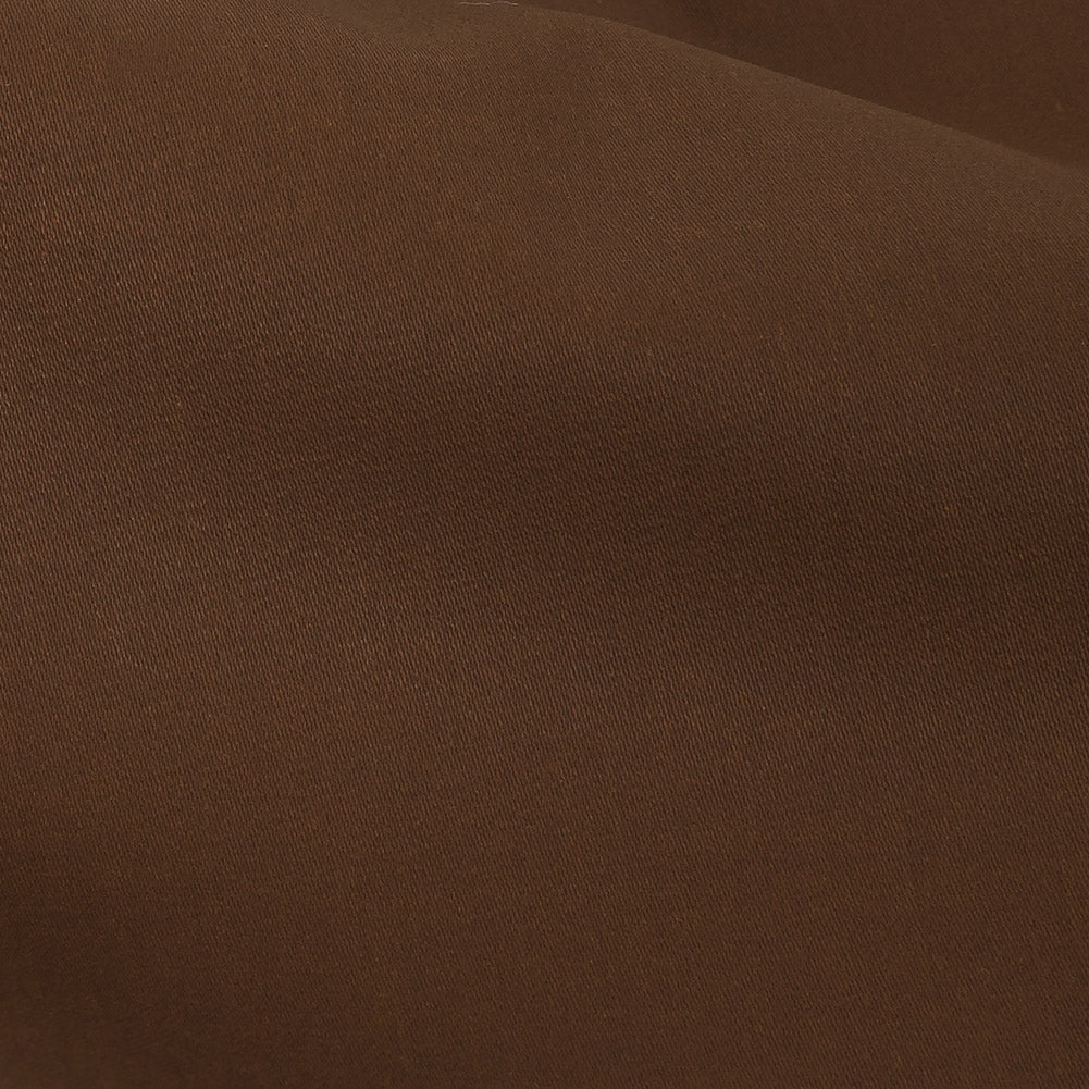 Italian Warm Brown Stretch Cotton Woven with Cocoa Waxy Laminate Detail